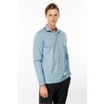 Desen Triko Erkek Polo Yaka Uzun Kollu Sweatshirt Mavi Beden;3XL,Renk;Mavi