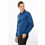 Desen Triko Erkek Polo Yaka Uzun Kollu Sweatshirt Parlement Beden;3XL,Renk;Parlement
