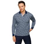 DESEN TRİKO Erkek Polo Yaka Yelken Desenli Sweatshirt Füme Beden;S,Renk;Füme dsnNM9555