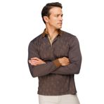 DESEN TRİKO Erkek Polo Yaka Yelken Desenli Sweatshirt Kahve Beden;3XL,Renk;Kahve dsnNM9545