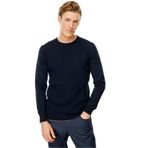 Desen Triko Erkek Sıfır Yaka Önü Baklava Örgü Kazak Lacivert Beden;2XL,Renk;Lacivert