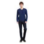 Desen Triko Erkek V Yaka Basic Yün Kazak İndigo Beden;2XL,Renk;İndigo