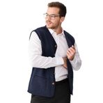 Desen Triko Erkek V Yaka Keçe Aksesuarlı Pike Dokuma Yün Yelek 02422569 Lacivert - XXXL