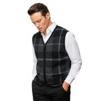 DESEN TRİKO Erkek V Yaka Önü Kareli Yelek Siyah Beden;2XL,Renk;Siyah dsnNM4759