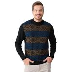 DESEN TRİKO Erkek Yarım Balıkçı Yaka Önü Desenli Kazak Siyah Beden;2XL,Renk;Siyah dsnNM5048