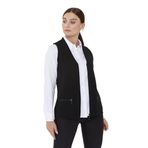 Desen Triko Kadın Çelik Örgü Cebi Fermuarlı Düz Triko Yelek 02421003 Siyah M