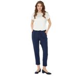 Desen Triko Kadın Havuç Paça Penye Pantolon Lacivert Beden;2XL,Renk;Lacivert