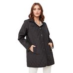 Desen triko Kadın Kapitone Ceket Siyah Beden;4 BEDEN (XL),Renk;SİYAH