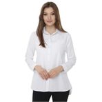 DESEN TRİKO Kadın Koton Uzun Gömlek Beyaz Beden;XL,Renk;BEYAZ dsnNM5491
