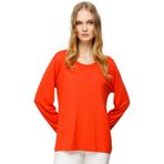 DESEN TRİKO Kadın Sıfır Yaka Basic Penye Bluz Oranj Beden;S,Renk;Oranj dsnNM8271