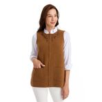 DESEN TRİKO Kadın Sıfır Yaka Kenarı Dantel İşlemeli Yün Yelek K.taba Beden;XL,Renk;K.taba dsnNM5586