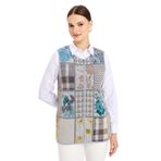 Desen triko Kadın Sıfır Yaka Patchwork Yelek A.Mavi Beden;XL,Renk;A.Mavi