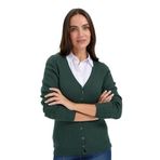 Desen Triko Kadın V Yaka Dikişsiz Hırka Yeşil Beden;S,Renk;Yeşil