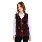 Desen triko Kadın V Yaka Patchwork Yılbaşı Desenli Yelek Siyah Beden;M,Renk;Siyah