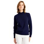 DESEN TRİKO Kadın Yarım Balıkçı Yaka Klasik Bluz Y.A.Lacivert Beden;2XL,Renk;Y.A.Lacivert dsnNM1034