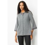 Desen Triko Kısa Yün Ceket, XL, 25022, Füme, Kadın
