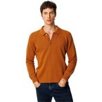 Desen Triko Polo Yaka Basic Yün Kazak, XL, 23528, Tarçın, Erkek