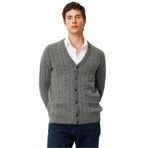 Desen Triko V Yaka Kalın Saç Örgülü Yün Ceket, 2XL, 25520, Füme, Erkek