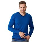 Desen Triko V Yaka Yün Kazak, XL, 8024202221613, Saks, Erkek