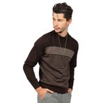 Desen Triko Yarım Balıkçı Yün Kazak, 2XL, 802420229641, Kahverengi, Erkek