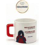 Desene Bak Uchiha Madara Baskılı Seramik Hediye Kupa Bardak Kişiye Özel Kişiselleştirilebilir Anime - Kırmızı