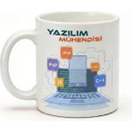 Desene Bak Yazılım Mühendisi Yazılı Hediye Seramik Kupa Bardak - Beyaz