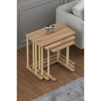 DESENGO MDF Lora 3lü tekerlekli Atlantikçam zigon sehpa salon sehpa çay sehpa sunum sehpa yan sehpa