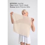 DESENİX Açık Bej Renk İpeksi Şifon Fular - Şal, Eşarp, Boyunluk - 50x50, 70x70, 90x90 cm