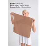 DESENİX Koyu Bej Renk İpeksi Şifon Fular - Şal, Eşarp, Boyunluk - 50x50, 70x70, 90x90 cm