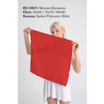 DESENİX Mercan Kırmızısı Renkli İpeksi Şifon Fular - Şal, Eşarp, Boyunluk - 50x50, 70x70, 90x90 cm