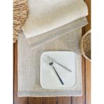 Desenİzmir Amerikan Servis Jüt Hasır Kırmızı Şeritli Runner - 40 x 150 cm - Gri