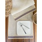 Desenİzmir Amerikan Servis Jüt Hasır Kırmızı Şeritli Runner - 40 x 150 cm - Mor