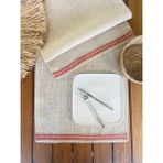 Desenİzmir Amerikan Servis Jüt Hasır Kırmızı Şeritli Runner - 40 x 150 cm