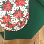 Desenizmir Amerikan Servis Yılbaşı Çiçeği Desen Takım 6 Supla ve Runner Örtü Kombin 4 - 40 x 140 cm - Renkli