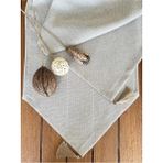 Desenİzmir Keten Dokulu Bej Runner - 40 x 140 cm - Renkli