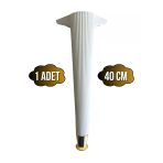 Desenli 40Cm Beyaz Plastik Ayak Mobilya Masa Sehpa Dolap Ayağı(40Cm)(Beyaz - Altın) Beyaz 40Cm Beyaz Altın - 1 Adet