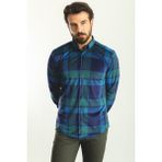 Desenli Açık Lacivert Slim Fit Erkek Gömlek - XL