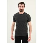 Desenli Antrasit Slim Fit Bisiklet Yaka Erkek T-Shirt - XL