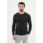 Desenli Antrasit Slim Fit Bisiklet Yaka Erkek Triko Kazak