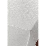 Desenli Astarlı Muşamba Masa Örtüsü, Beyaz, 140/160 cm, Damask Desen