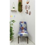 Desenli Baskılı Kadife Elastik Esnek Sandalye Koruyucu Örtü - Model Bk-02 - Altı Adet - 40 x 40 cm - Mor