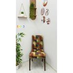 Desenli Baskılı Kadife Elastik Esnek Sandalye Koruyucu Örtü - Model Bk-03 - Dört Adet - 40 x 40 cm - Sarı