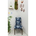 Desenli Baskılı Kadife Elastik Esnek Sandalye Koruyucu Örtü - Model Bk-08 - Bir Adet - 40 x 40 cm - Mavi