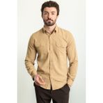 Desenli Bej Rengi Slim Fit Uzun Kollu Erkek Gömlek - 2XL