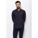 Desenli Bordo Renk Slim Fit Erkek Gömlek - Laci - Bordo