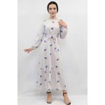 Desenli Elbise Indigo Indigo - Bej - XS - S
