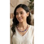 Desenli Hapishane İşi Kolye - Geometrik Motifli Kum Boncuk Choker Kolye