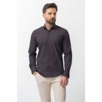Desenli Lacivert Kamel Slim Fit Erkek Gömlek - 2XL - Lacivert - Camel