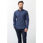 Desenli Lacivert Renk Slim Fit Erkek Gömlek - Açık Lacivert