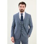 Desenli Lacivert Slim Fit Mono Yaka Erkek Takım Elbise - 54 - 6 Drop